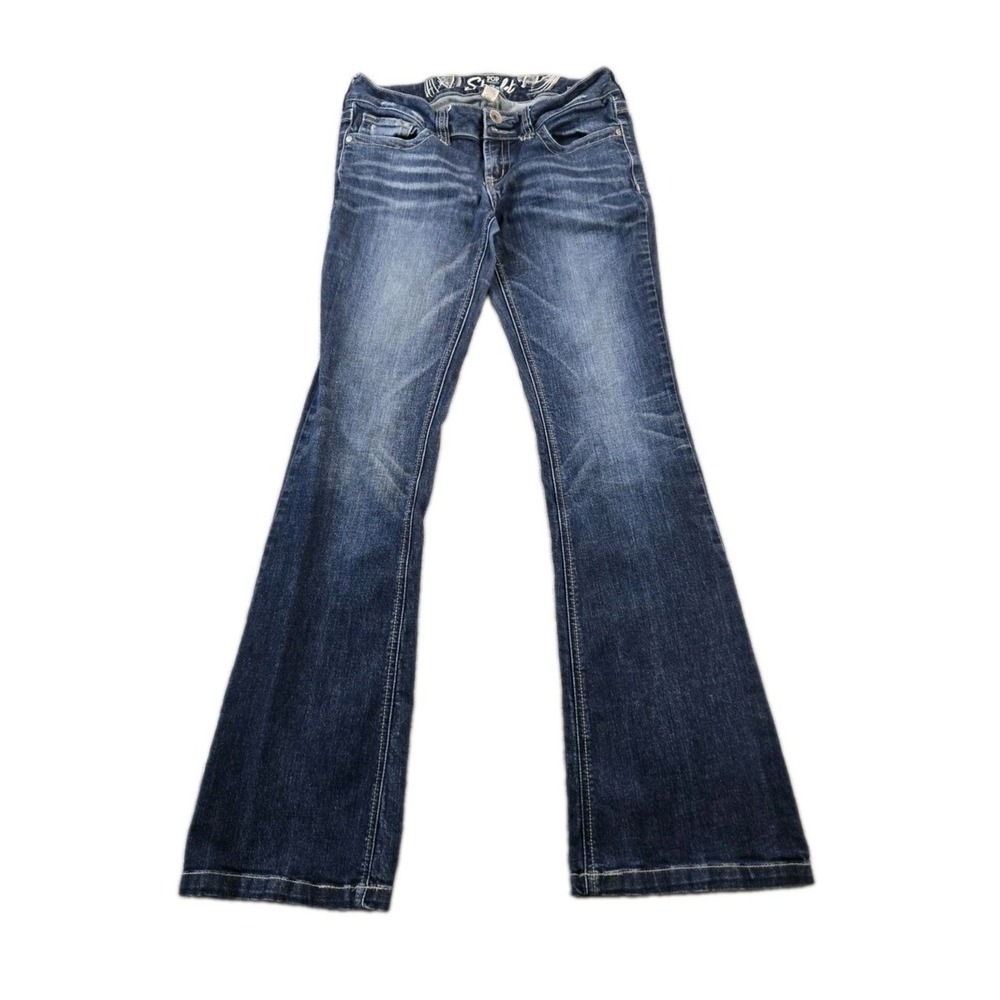 Refuge Pop Starlet Flare Women's Low Rise Denim Jeans Stretch 32" Inseam 6 Tall